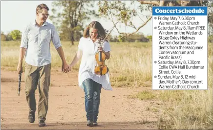  ?? PHOTO: SUPPLIED ?? Nick and Frances Evans – bringing metro standard classical music to the bush.