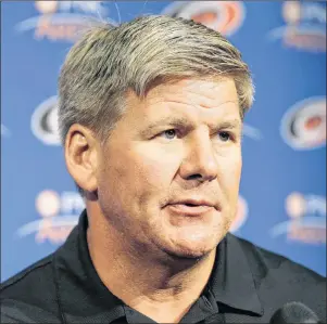  ?? AP PHOTO ?? Carolina Hurricanes coach Bill Peters responds to questions during the NHL team’s media day in Raleigh, N.C. on Tuesday.