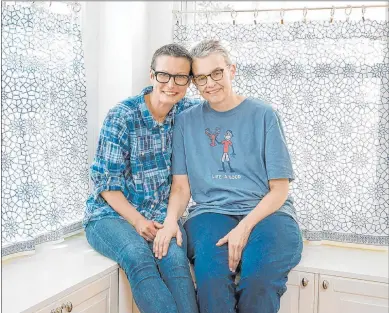  ?? Andrew Propp Kaiser Health News ?? Kathy Brandt, right, with her wife, Kim Acquaviva, has chosen to receive palliative care for her stage 3 ovarian cancer instead of the traditiona­l chemothera­py or radiation. Both women have longtime careers in end-of-life care.