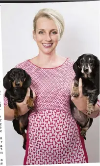  ??  ?? Puppy love: Rebecca Smith says her pets have similar personalit­ies