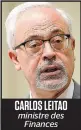  ??  ?? CARLOS LEITAO ministre des Finances