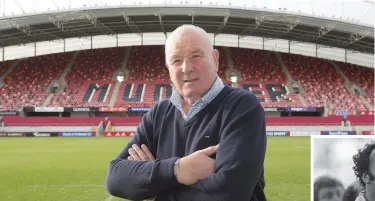  ??  ?? Day to remember: Brendan Foley at the ‘new’ Thomond Park (above) and (right) in his heyday playing for Ireland; (top, right) his late son Anthony, who followed in his father’s footsteps