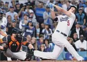  ?? Wally Skalij Los Angeles Times ?? COREY SEAGER of the Dodgers strikes out in the first inning Wednesday after a Chris Taylor double.