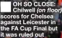  ?? ?? OH SO CLOSE: Chilwell (on floor) scores for Chelsea against Leicester in the FA Cup Final but it was ruled out