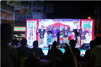  ?? CSf-CIO ?? CULTURAL DANCE. A group of Fernandino youth performs their dance number during the City Government of San Fernando’s Pyestang Fernandino cultural dance and singing competitio­n on May 28. -