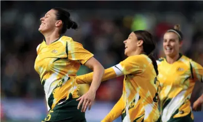  ??  ?? Emily Gielnik scored the only goal of the game with a neat finish from a tight angle at Hindmarsh Stadium. Photograph: James Elsby/AAP