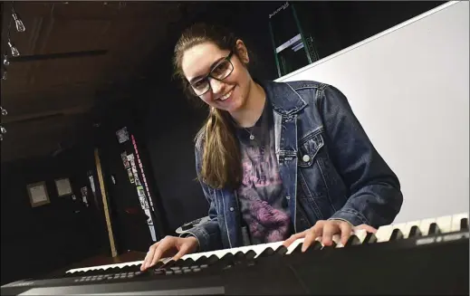  ?? Photo by Ernest A. Brown ?? Maddie Skeldon, 17, a junior at Beacon Charter High School for the Arts in Woonsocket, has recorded an EP entitled “Where the Story Ends” which was released on Amazon, Spotify and Apple Music this week.