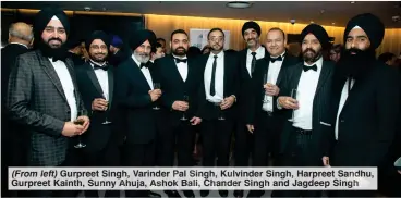  ?? ?? (From left) Gurpreet Singh, Varinder Pal Singh, Kulvinder Singh, Harpreet Sandhu, Gurpreet Kainth, Sunny Ahuja, Ashok Bali, Chander Singh and Jagdeep Singh