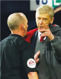  ??  ?? FURIOUS: Arsene Wenger has been heavily critical of referees in the English game. (Reuters)