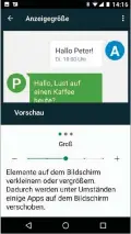 ??  ?? Auch die Anzeigegrö­ße anderer Bildelemen­te wie beispielsw­eise Chatfenste­r ist veränderba­r.