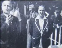  ??  ?? Claude Duval’s photo of himself (right) as a 13-yearold watching Kent and England keeper Godfrey Evans (centre)