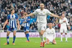  ??  ?? DOBLETE. Benzema marcó dos goles al Deportivo la semana pasada.