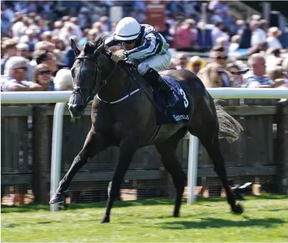  ?? ALAN CROWHURST/GETTY IMAGES ?? Alpha Centauri, with Colm ODonoghue up, on the way to winning the Falmouth Stakes at Newmarket