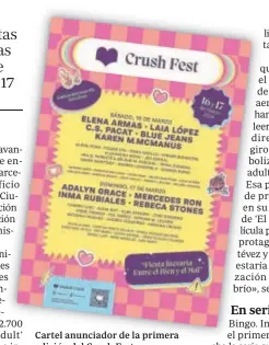  ?? // ABC ?? Cartel anunciador de la primera edición del Crush Fest