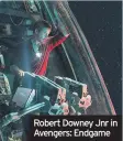  ??  ?? Robert Downey Jnr in Avengers: Endgame