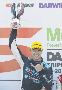  ??  ?? Delighted winner Chaz Mostert after the race.