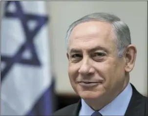  ?? The Associated Press ?? NETANYAHU: Israeli Prime Minister Benjamin Netanyahu chairs the weekly cabinet meeting on Sunday in Jerusalem.