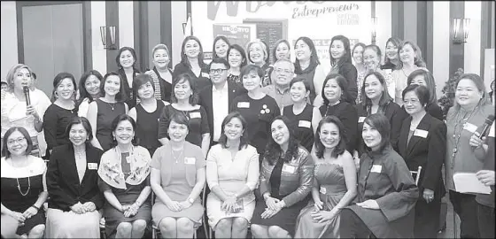  ??  ?? The featured women entreprene­urs Vivian Sarabia, Corazon Ong, Elizabeth Lahoz, Evelyn Yap, Mary Joy Abaquin, Mylene Abiva, Delby Bragais, Stella Sy, Michelle Reyes, Florence Ko, Donna Jiao, Myrna Yao, Gianna Montinola, Catherine Delantar, Jean Uvero,...