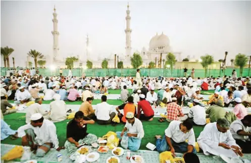  ??  ?? Iftar (The break of fast after sunset during Ramadan)