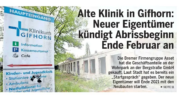 Alte Klinik In Gifhorn Neuer Eigentumer Kundigt Abrissbeginn Ende Februar An Pressreader