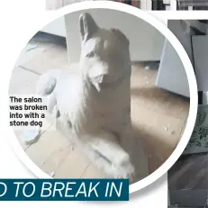  ??  ?? The salon was broken into with a stone dog