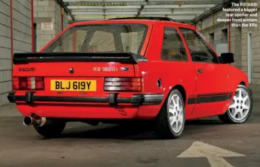  ??  ?? The RS1600i featured a bigger rear spoiler and deeper front airdam than the XRs