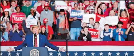  ?? PATRICK SEMANSKY/AP PHOTO ?? President Donald Trump speaks during a campaign rally last month in North Charleston, S.C.