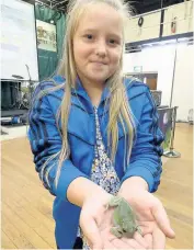  ??  ?? Year 7 student Wiktoria Wiewiorka with a tree frog