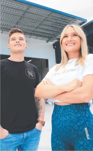  ??  ?? Siblings Coopa and Georgie Sevenson, who own Gold Coast business Naked Harvest Supplement­s, have moved into a bigger warehouse. Picture: Scott Powick