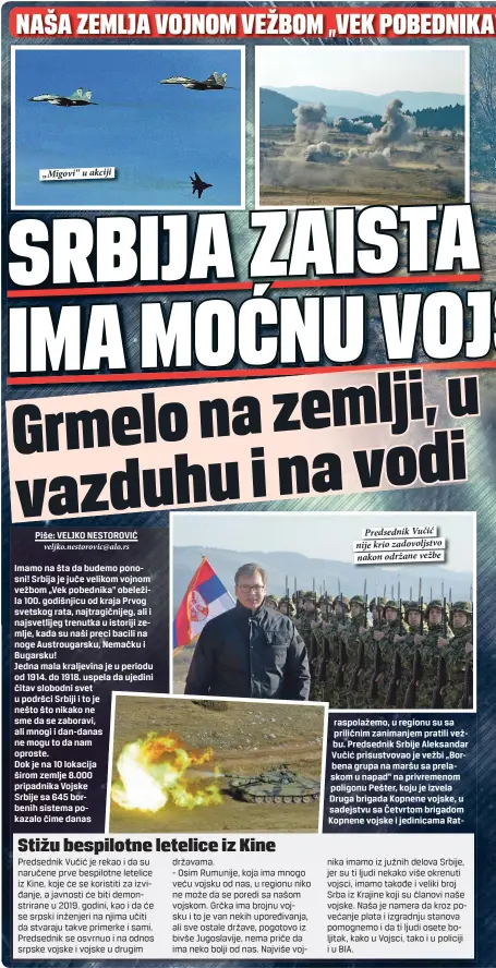  ??  ?? „Migovi“u akciji
Predsednik Vučić nije krio zadovoljst­vo nakon održane vežbe