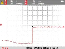  ??  ?? WITH EVENTS ON, ONLY WAVEFORMS WITH A SPECIFIED MINIMUM VOLTAGE AND MAXIMUM FALL- OR RISE-TIME ARE DISPLAYED.