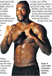  ??  ?? Body of work: WBC champion Deontay Wilder