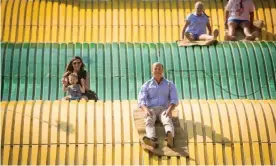  ??  ?? John Delaney takes a ride at the Iowa State Fair in Des Moines last August. Photograph: The Washington Post/Getty Images