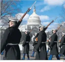  ?? EFE ?? Militares participan­tes en el desfile previsto hoy en Washington.