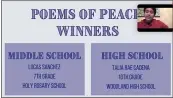  ?? DAILY DEMOCRAT ?? On Tuesday night, Community Services Director Christine Engel reported that Holy Rosary School 7th grader Lucas Sanchez won a poetry award.