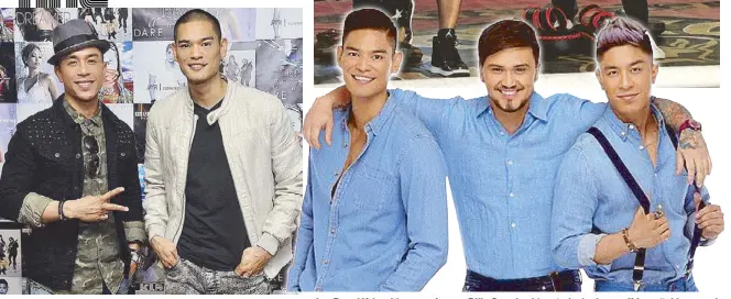  ?? Sports U ?? The R&B singers will share stories about their friendship and reveal how they have kept both their voices and bodies in tiptop shape tomorrow, Sept. 14, on ABS-CBN’s Jay-R and Kris with co-performer Billy Crawford (center) who begs off from ‘taking...