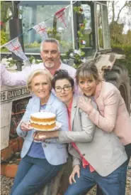  ?? MARK BOURDILLIO­N/LOVE PRODUCTION­S ?? Judges Paul Hollywood and Mary Berry, and hosts Sue Perkins and Mel Giedroyc, from top left, star in “The Great British Baking Show.”