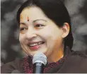  ?? AP FILE PHOTO ?? ‘DEEPLY SADDENED’: Indian actress turned politician Jayaram Jayalalith­aa died yesterday.