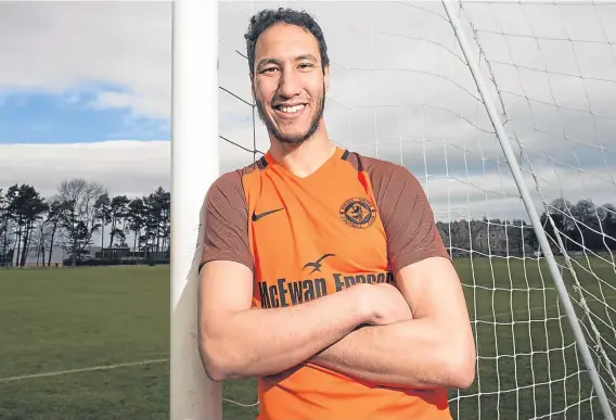  ??  ?? Bilel Mohsni signed for Dundee United yesterday after finally receiving internatio­nal clearance to pull on a Tangerine jersey.