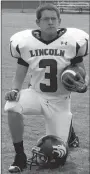  ?? MARK HUMPHREY ENTERPRISE-LEADER ?? Ryan Holcomb played six seasons of football at Lincoln beginning in seventh-grade after receiving a letter from former Lincoln coach Brad Harris inviting all incoming seventh-graders to go out for the sport. Participat­ing in football became an...