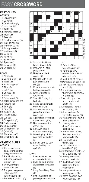 easy crossword pressreader
