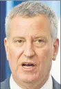  ??  ?? Mayor de Blasio