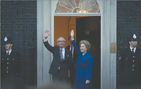  ?? PHOTOS: NETFLIX ?? Actors Stephen Boxer, left, and Gillian Anderson, as Dennis and Margaret Thatcher, both excel in the fourth season of The Crown.