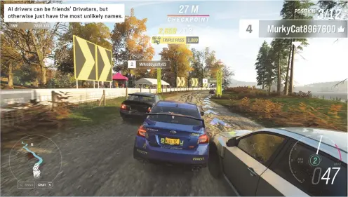  ??  ?? AI drivers can be friends’ Drivatars, but otherwise just have the most unlikely names.