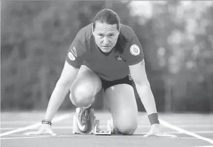  ?? JULIE OLIVER ?? Natacha Dupuis is a former Canadian soldier and Afghan vet who suffered debilitati­ng PTSD after her war service. Now she’s about to compete in the Invictus Games track competitio­n later this month — a chance to represent her country again, she says.