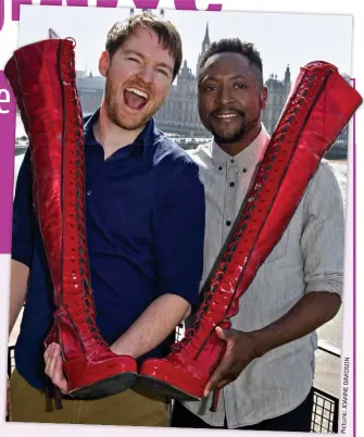  ??  ?? Stepping out: Kinky Boots stars Killian Donnelly (left) and Matt Henry