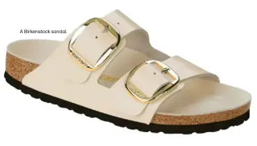  ?? ?? A Birkenstoc­k sandal.