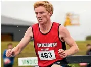  ??  ?? George Guerin on his way to winning the national under-20 3000m steeplecha­se title in Christchur­ch last weekend.