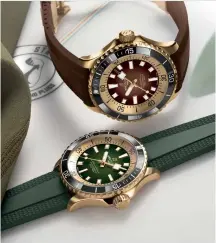  ?? ?? A selection of colorful Superocean watches released
this year