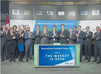  ?? CNW GROUP/TMX GROUP LIMITED ?? Canadian capital markets have become a linchpin in the global cannabis industry, and the country’s public firms are quickly expanding into medical marijuana markets around the world. Because most of them are listed on the TSX or TSX Venture, they’re...
